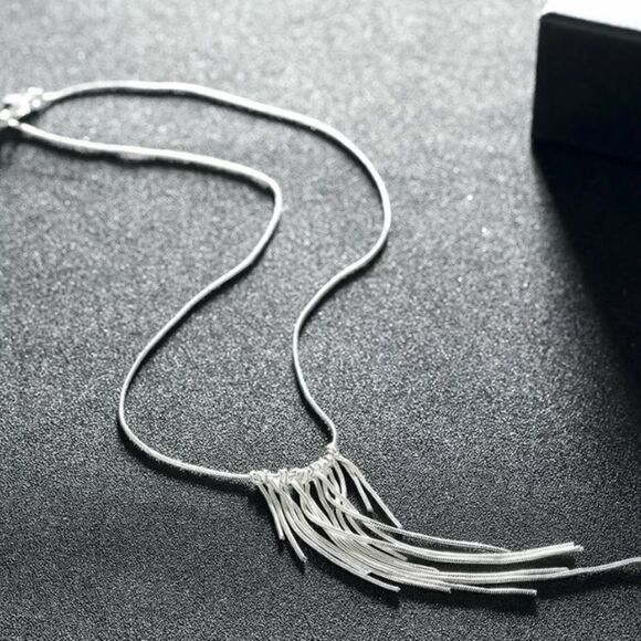 The Roaring 20’s 925 Silver retro fringe necklace - Picture 6 of 7